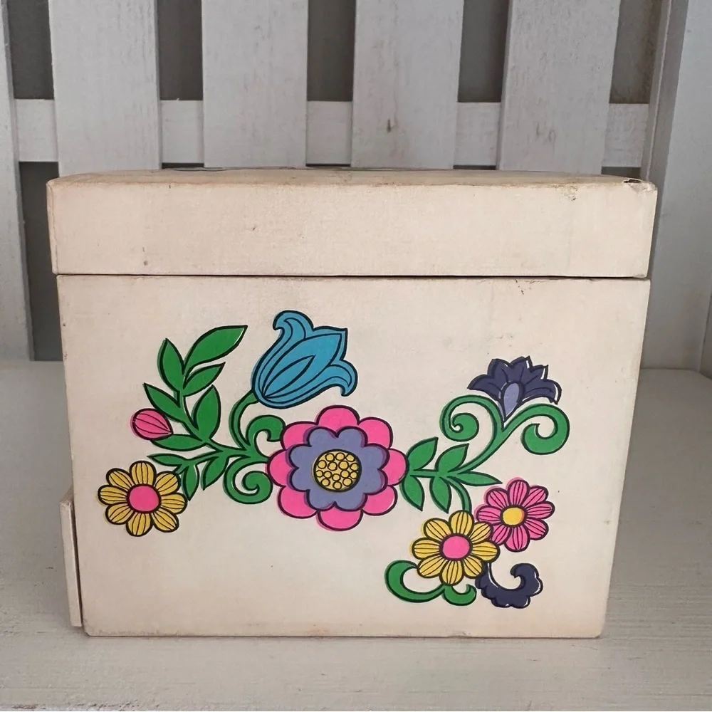Vintage Japanese Ballerina Music Box Jewelry Box Floral Wood Spinning Dancer